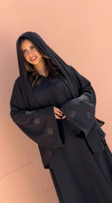 Malamih Abaya Black Flowers