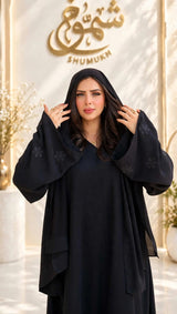 Malamih Abaya Black Flowers